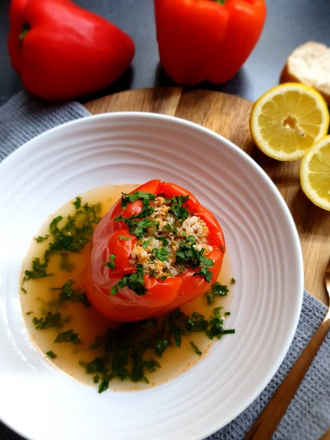 Gefüllte Paprika mit Quinoa (Vegan)