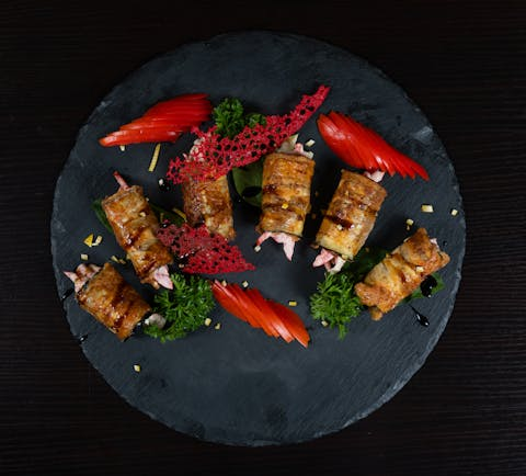 Auberginenröllchen mit Ricotta