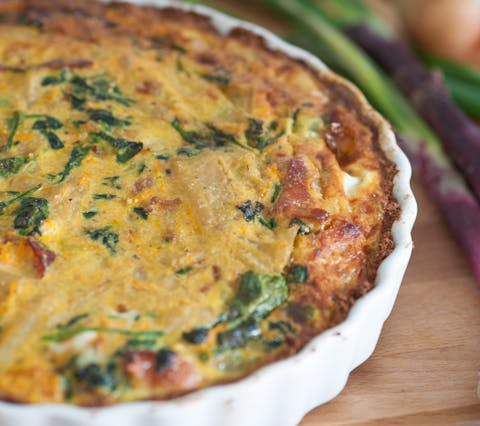 Quiche mit Spinat und Feta