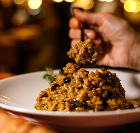 Veganes Pilz-Risotto