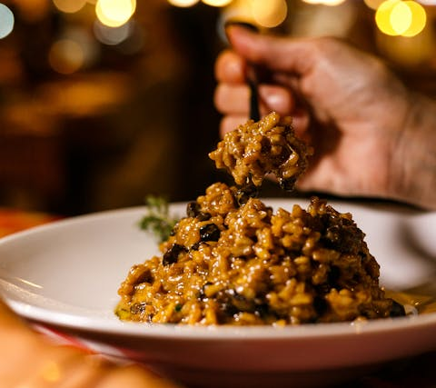 Veganes Pilz-Risotto