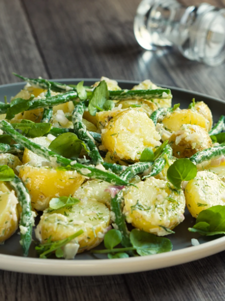 Warmer Kartoffel-Bohnen-Salat mit Senf-Dressing