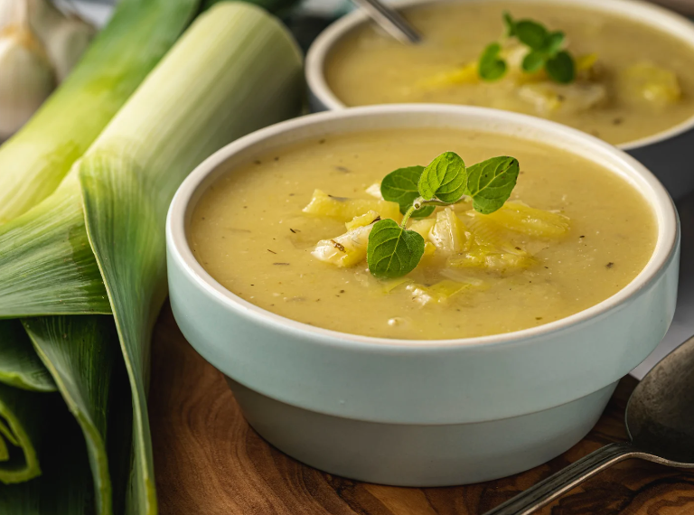 Kartoffel-Lauch-Suppe mit Sahne