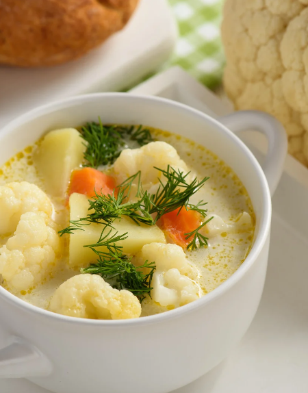 Blumenkohl-Kartoffel-Suppe mit Curry