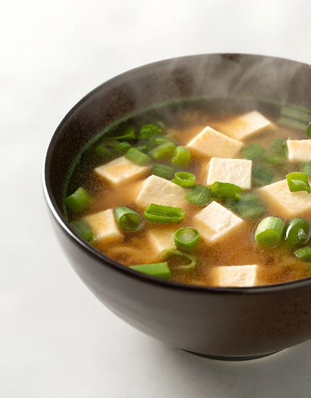 Asiatische Miso-Suppe mit Tofu und Algen