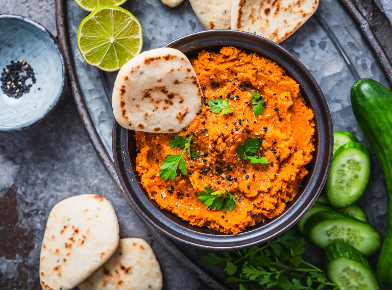 Karotten-Harissa-Dip