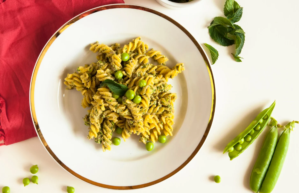 Pasta mit Erbsen und Minze