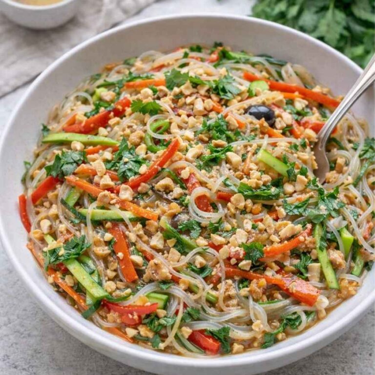 Asiatischer Glasnudelsalat mit Erdnuss-Dressing