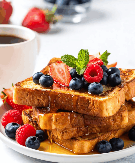 French Toast mit Beeren und Ahornsirup