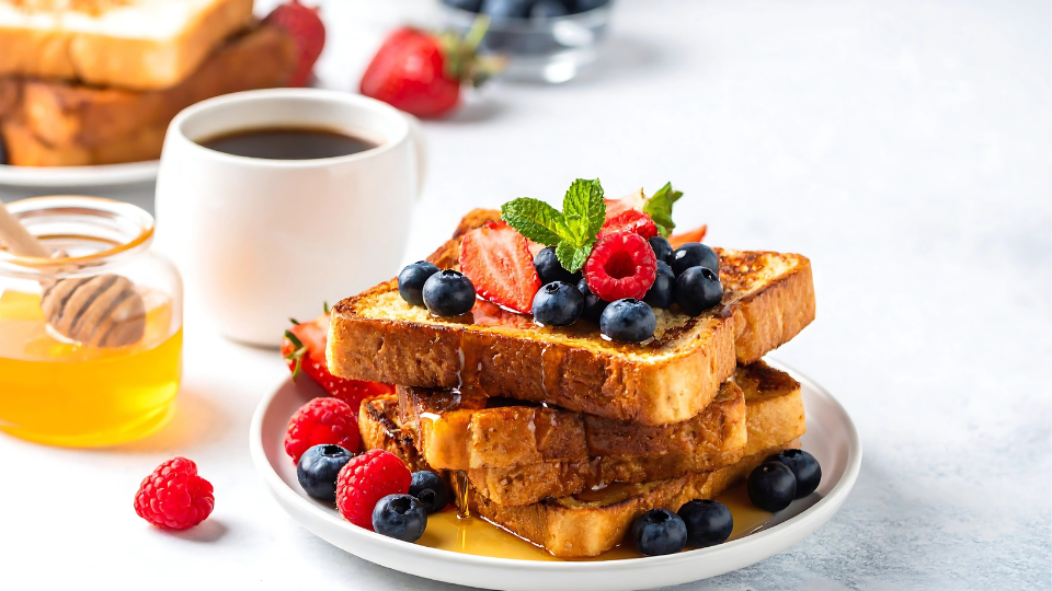 French Toast mit Beeren und Ahornsirup