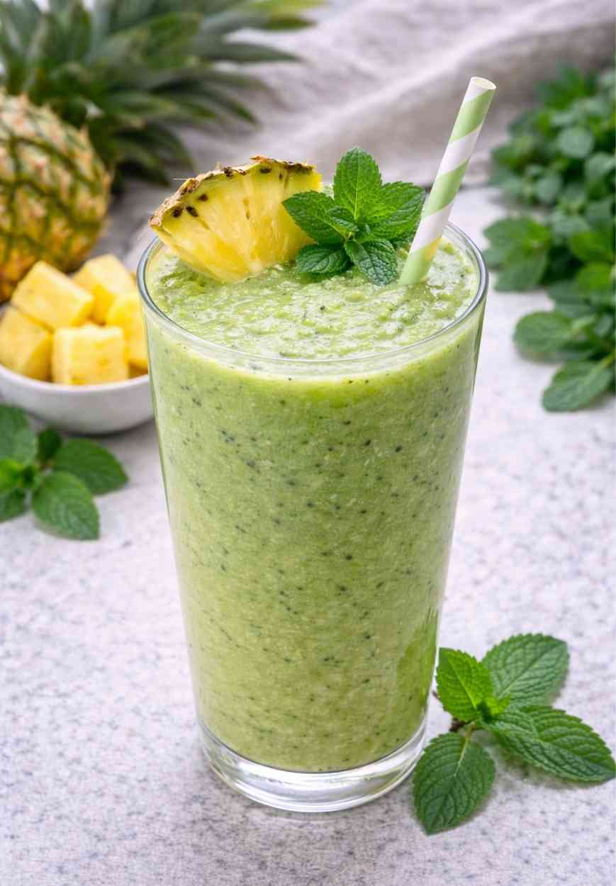 Minz-Ananas-Smoothie – Tropische Frische im Glas