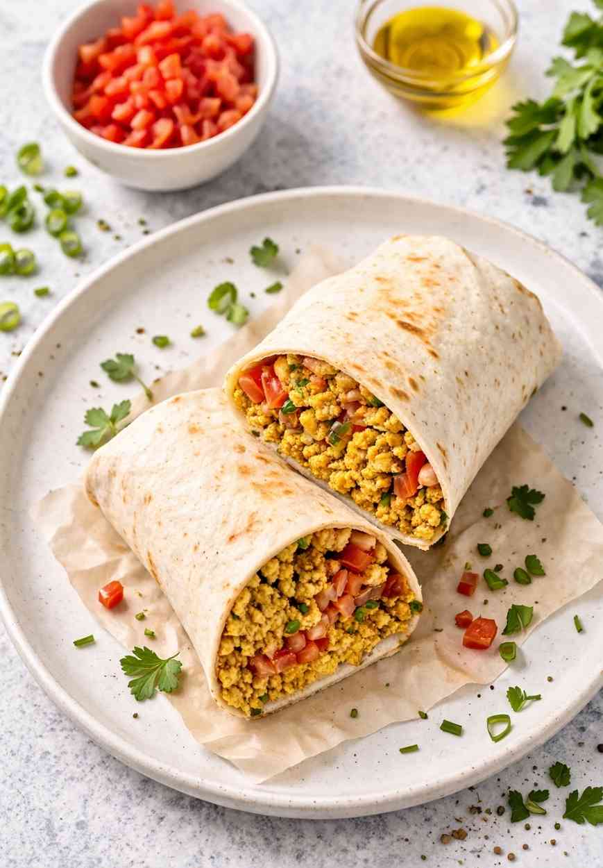 Veganer Tofu-Scramble-Burrito