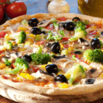 Vegane Pizza- Gemüse mit Brokkoli, Pilzen & Paprika
