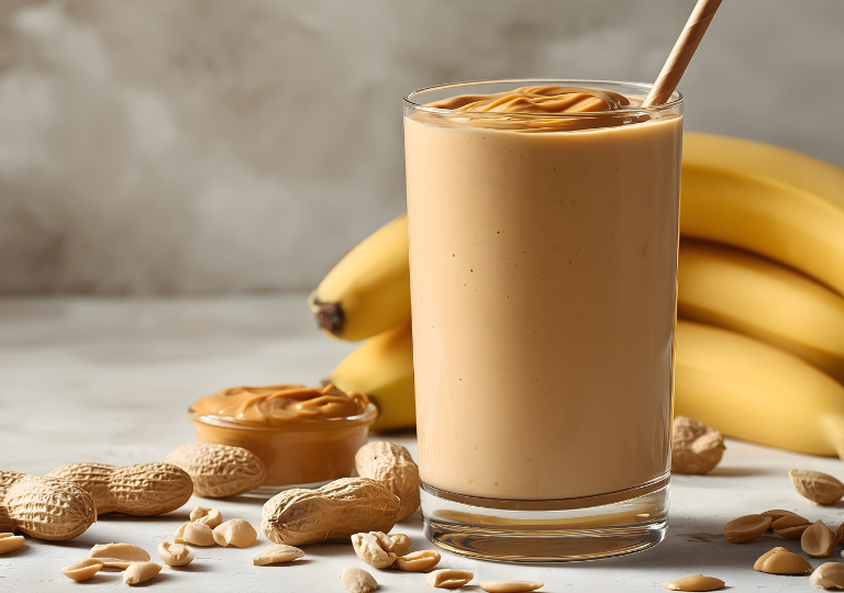 Bananen-Erdnuss-Smoothie – Vegan & Proteinreich