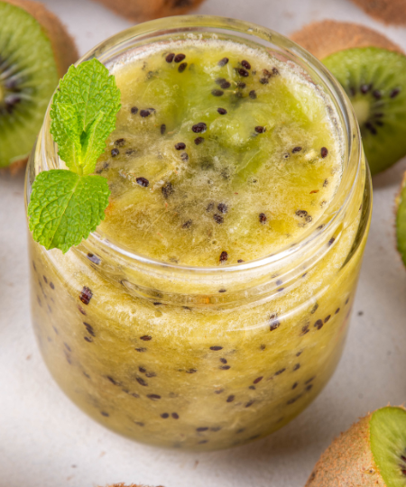 Zweifarbiger Kiwi-Smoothie – Grün & Gold im Glas