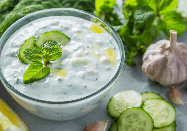 Gurkensalat mit Joghurt und Minze