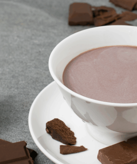 Heiße Schokolade mit Zartbitterschokolade