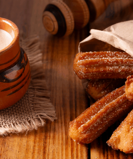 Heiße weiße Schokolade mit Vanille