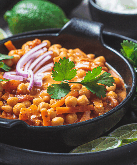 Vegane Shakshuka ohne Ei mit Kichererbsen