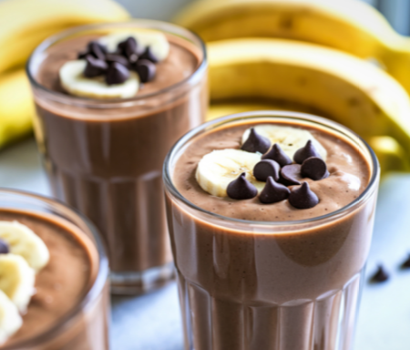 Schoko-Bananen-Smoothie mit Hafermilch