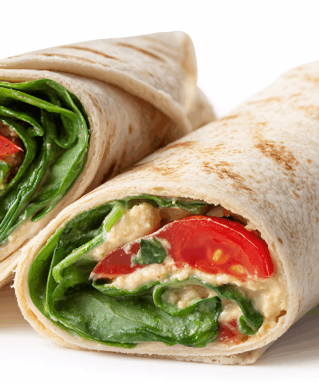 Vegane Wraps mit Hummus und Gemüse