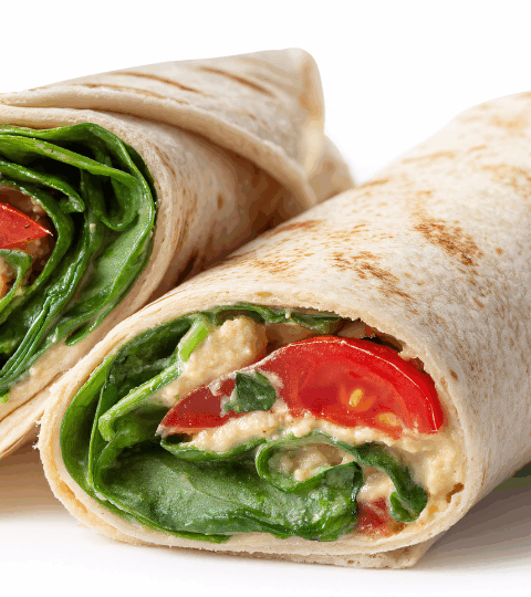 Vegane Wraps mit Hummus und Gemüse