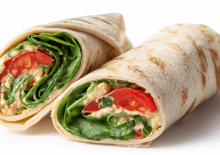Vegane Wraps mit Hummus und Gemüse