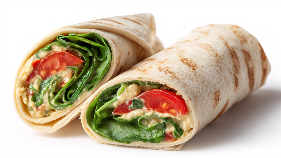 Vegane Wraps mit Hummus und Gemüse