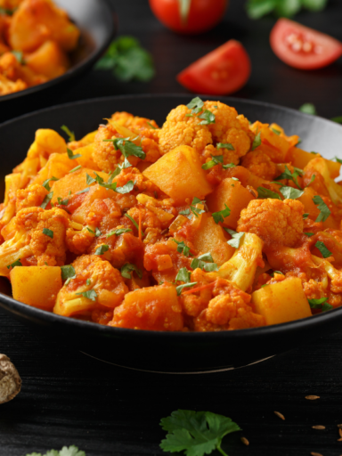 Aloo Gobi – Kartoffel-Blumenkohl-Curry mit Kurkuma