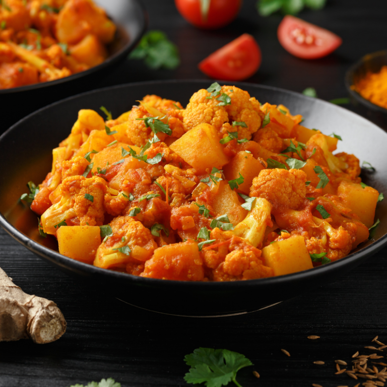 Aloo Gobi – Kartoffel-Blumenkohl-Curry mit Kurkuma