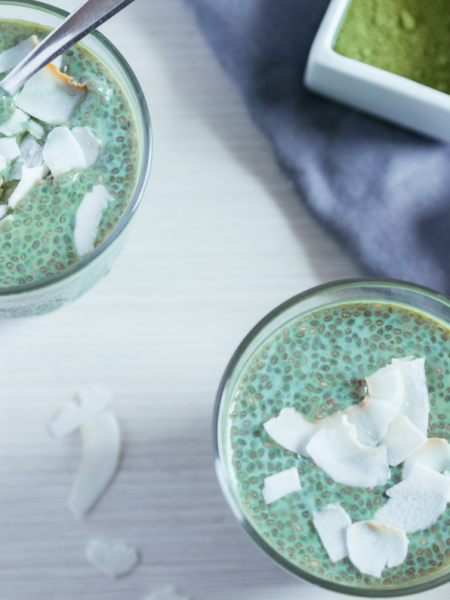 Vegane Matcha-Creme mit Kokos - Rezept