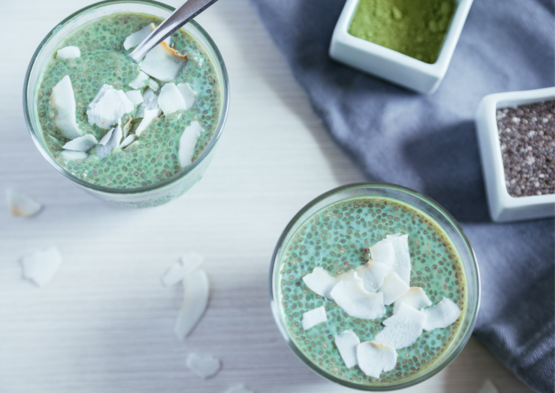 Vegane Matcha-Creme mit Kokos - Rezept