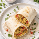 Wrap mit Tofu und Gemüse zum Frühstück
