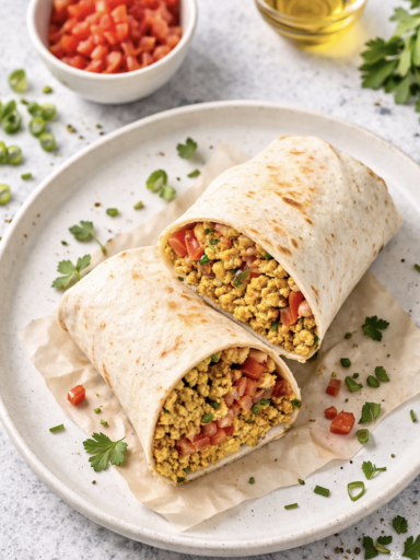 Wrap mit Tofu und Gemüse zum Frühstück