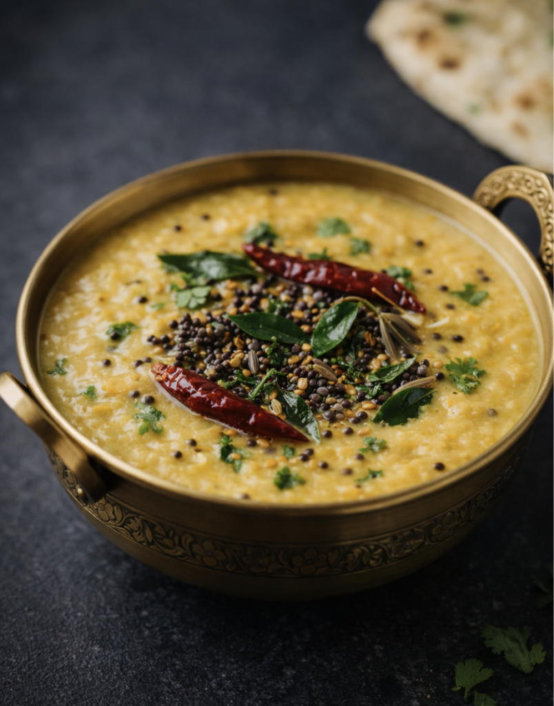 Nariyal Dal – Cremiges Linsendal mit Kokosmilch und südindischen Gewürzen