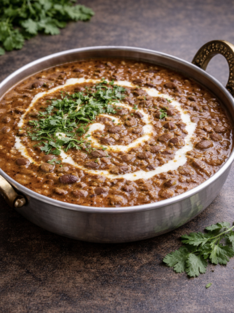 Dal Makhani – Cremiges schwarzes Linsen-Curry, langsam gekocht