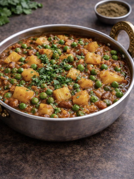 Aloo Matar – Mildes Kartoffel-Erbsen-Curry mit aromatischen Gewürzen
