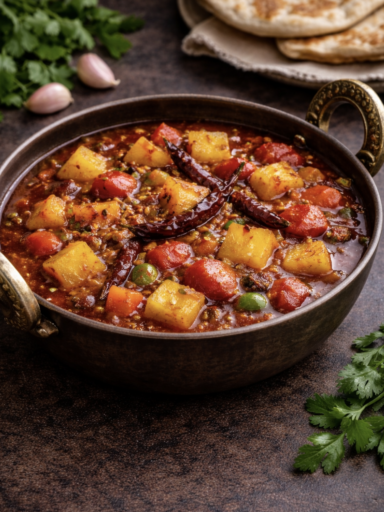 Vindaloo – Scharfes Goan-Curry mit kräftigen Gewürzen und Tamarinde