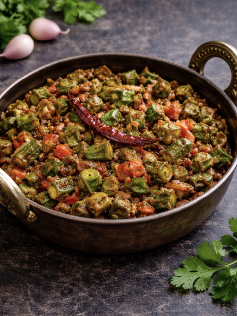 Bhindi Masala – Gebratene Okraschoten in Tomaten-Zwiebel-Masala