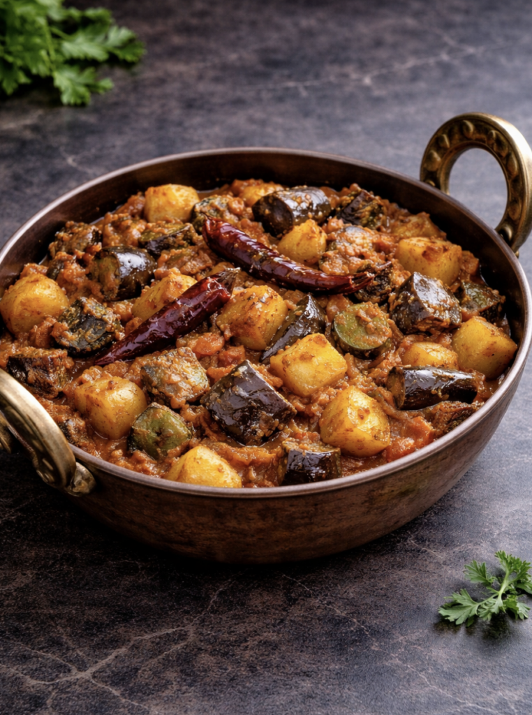 Aloo Baingan – Kartoffel-Auberginen-Pfanne mit indischen Gewürzen