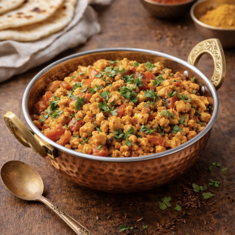 Paneer Bhurji – Zerdrückter Paneer mit Gemüse und Masala