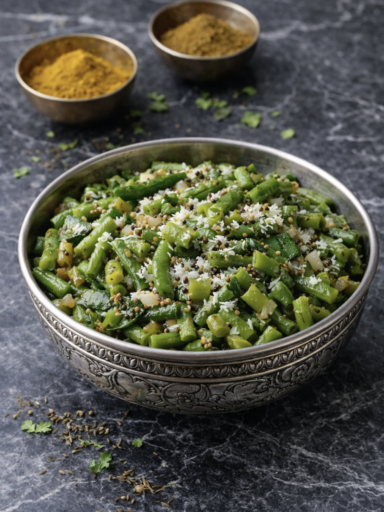 Beans Poriyal – Südindisches Bohnen-Pfanne