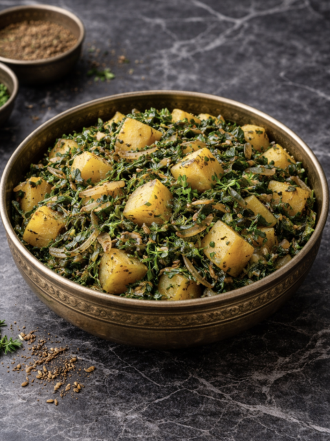 Aloo Methi – Kartoffeln mit frischem Bockshornklee