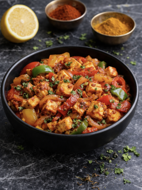 Würziges Paneer Capsicum Stir Fry