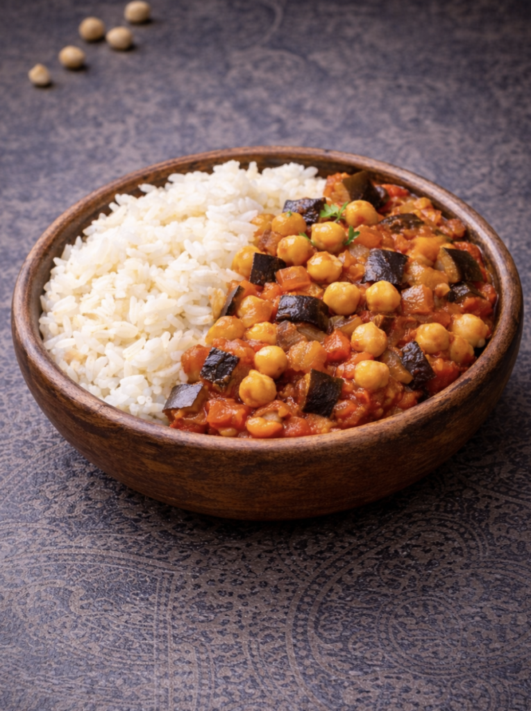 Auberginen-Kichererbsen-Eintopf