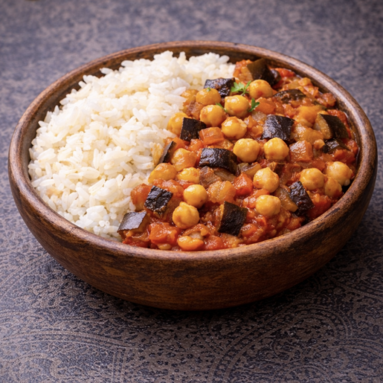 Auberginen-Kichererbsen-Eintopf