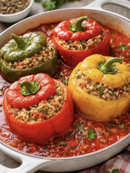 Gefüllte Paprika mit Reis und Kräutern