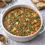 Linsen-Eintopf mit Gemüse und orientalischen Gewürzen