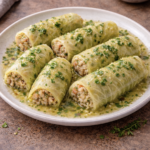 Gefüllter Weißkohl mit Reis und Kräutern