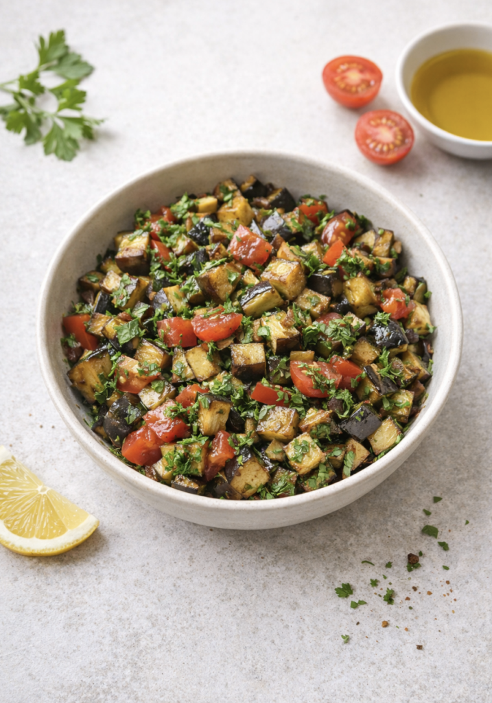 Auberginen-Salat Rezept – Einfach, schnell & mediterran